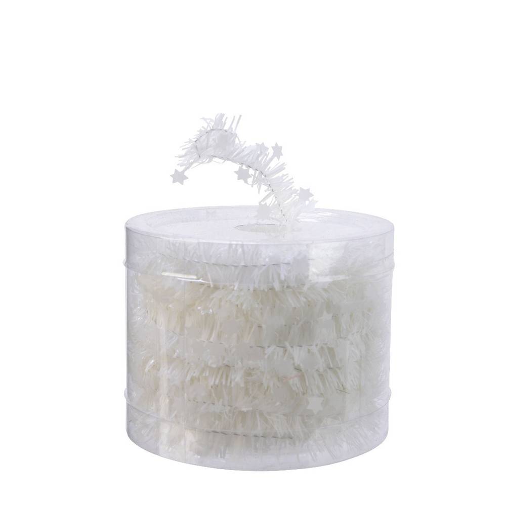 Girlande Lametta weiss D03cm L07m