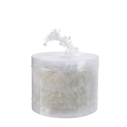 Girlande Lametta weiss D03cm L07m