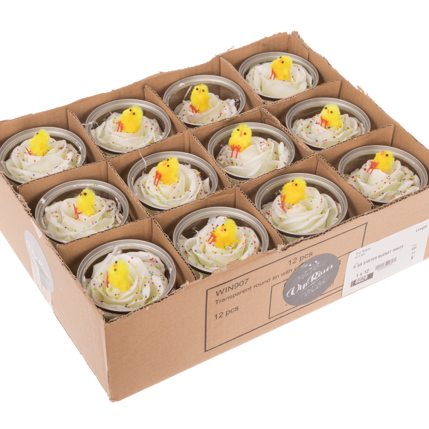 Rose wachs creme/weiss Ostern Bucket duftend