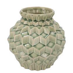 Keramik Vase Gia Structure grün 23x23x23cm