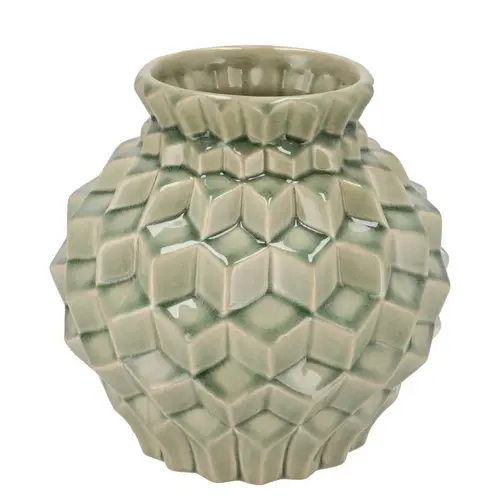 Keramik Vase Gia Structure grün 23x23x23cm