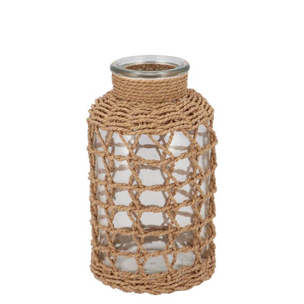 Glas Flasche Ginny natural 09x16cm