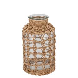 Glas Flasche Ginny natural 09x16cm