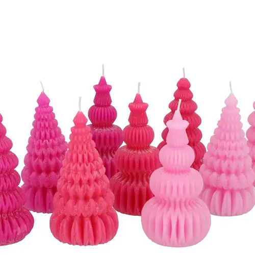 Kerze Pagoda Baum mix rosa 07x14cm