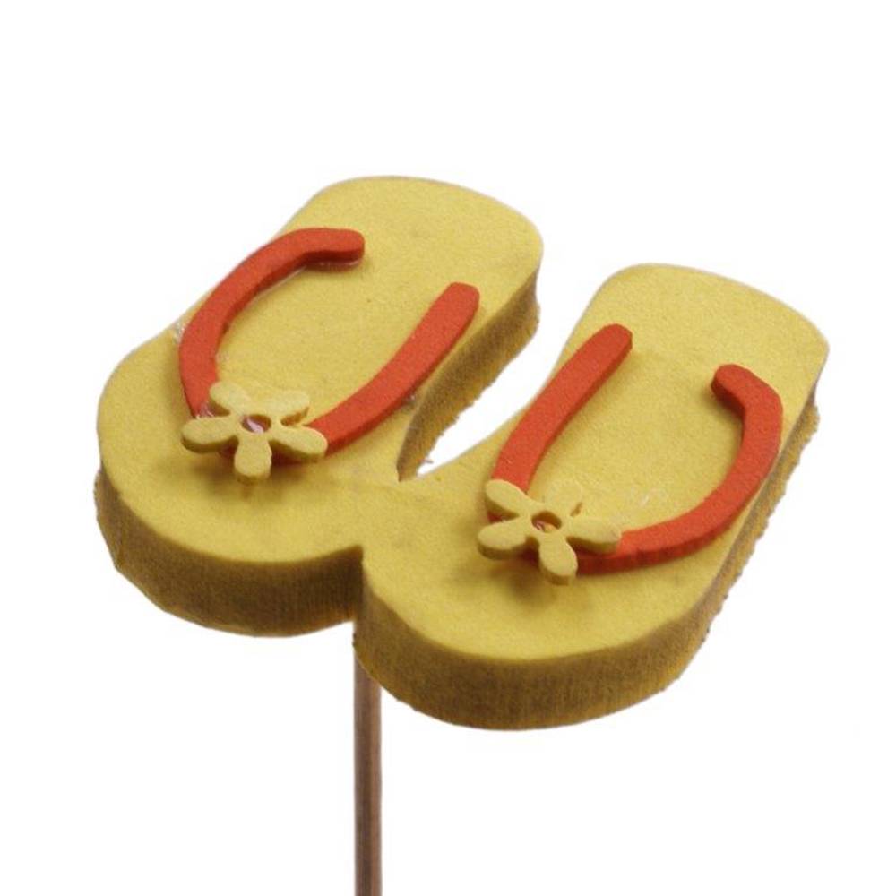 Strandschuh auf Stab gelb D08cm H50cm