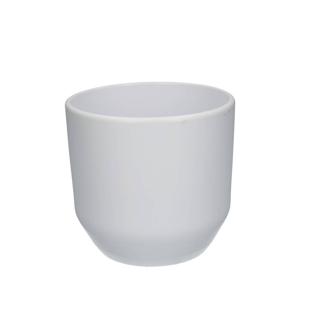 Keramik Übertopf Knick weiss D13cm H12cm