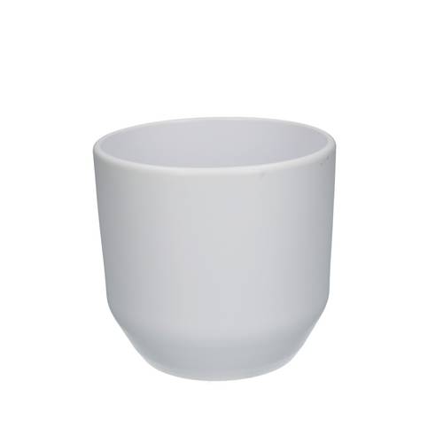 Keramik Übertopf Knick weiss D13cm H12cm
