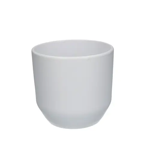 Keramik Übertopf Knick weiss D13cm H12cm