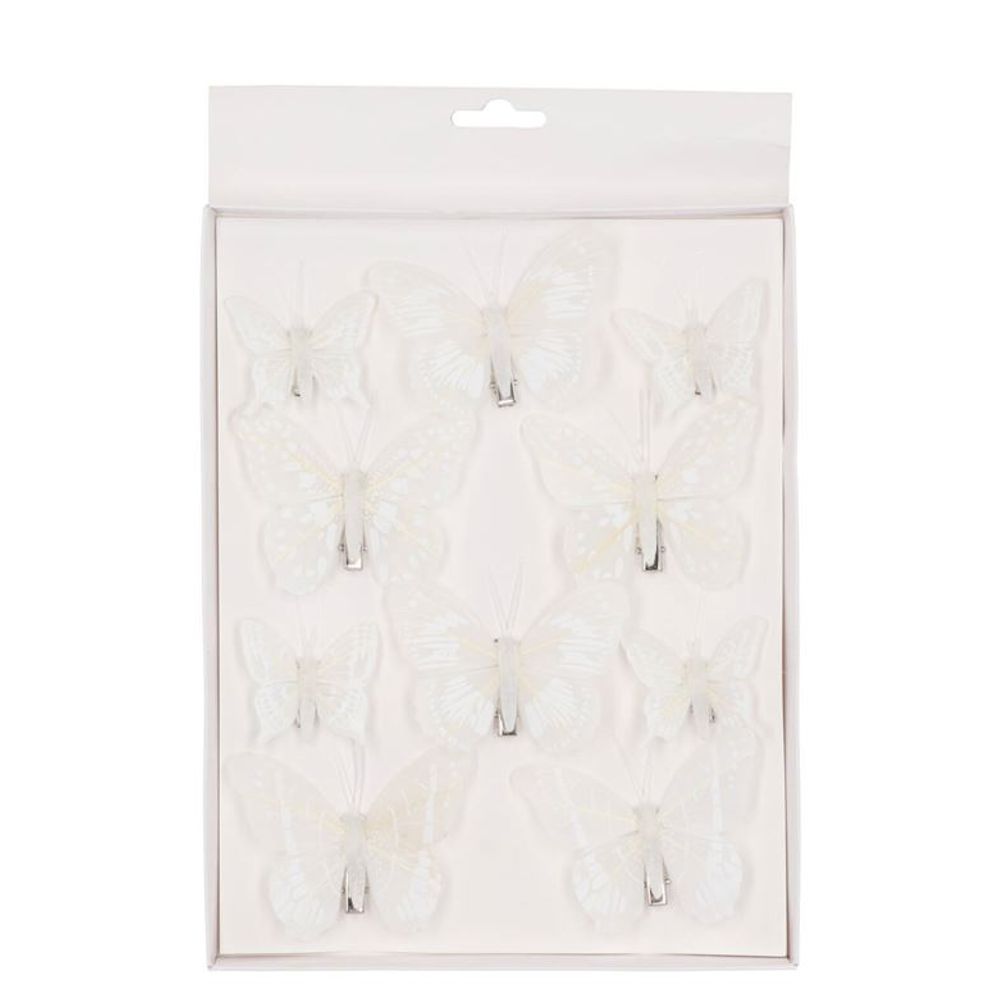 Schmetterling/clip 5-8cm weiss