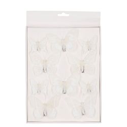 Schmetterling/clip 5-8cm weiss