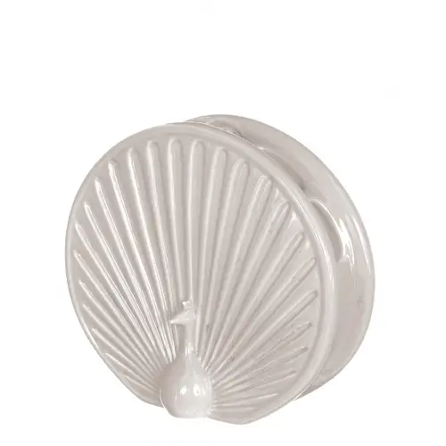 Keramik Vase Pfau weiss D09.5cm 19.5x07x18cm