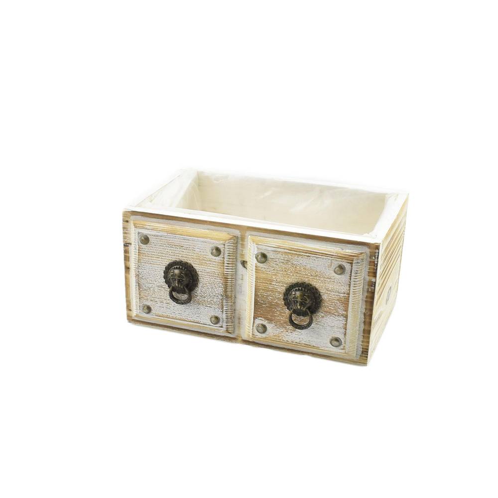 Holz Schublade gebleicht 10x10x20cm