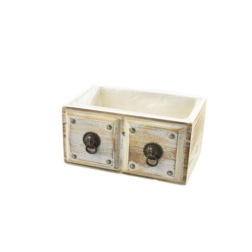 Holz Schublade gebleicht 10x10x20cm