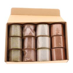 Bänder Celestia braun mix in Display-Box D06.5cm L03m