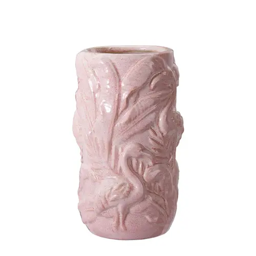 Keramik Vase Flamingo rosa D14cm H24cm