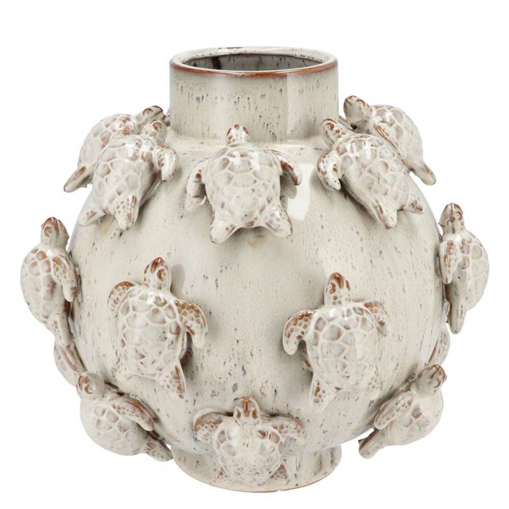 Keramik Vase Schildkröte weiss 32x32x30cm