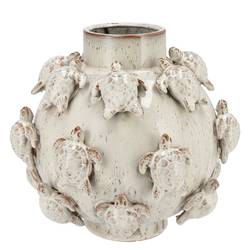 Keramik Vase Schildkröte weiss 32x32x30cm