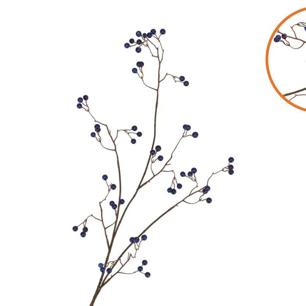 Seiden Beere verzweigt blau L93cm