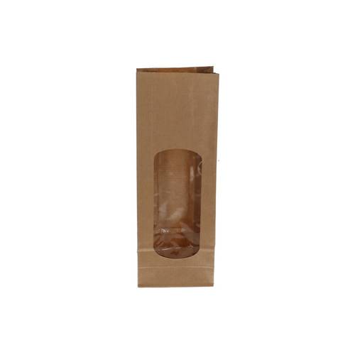 Tasche Gift Bag Fenster braun 06x10x28cm