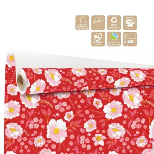 Papier Rolle 80cm Olga rot 40m 