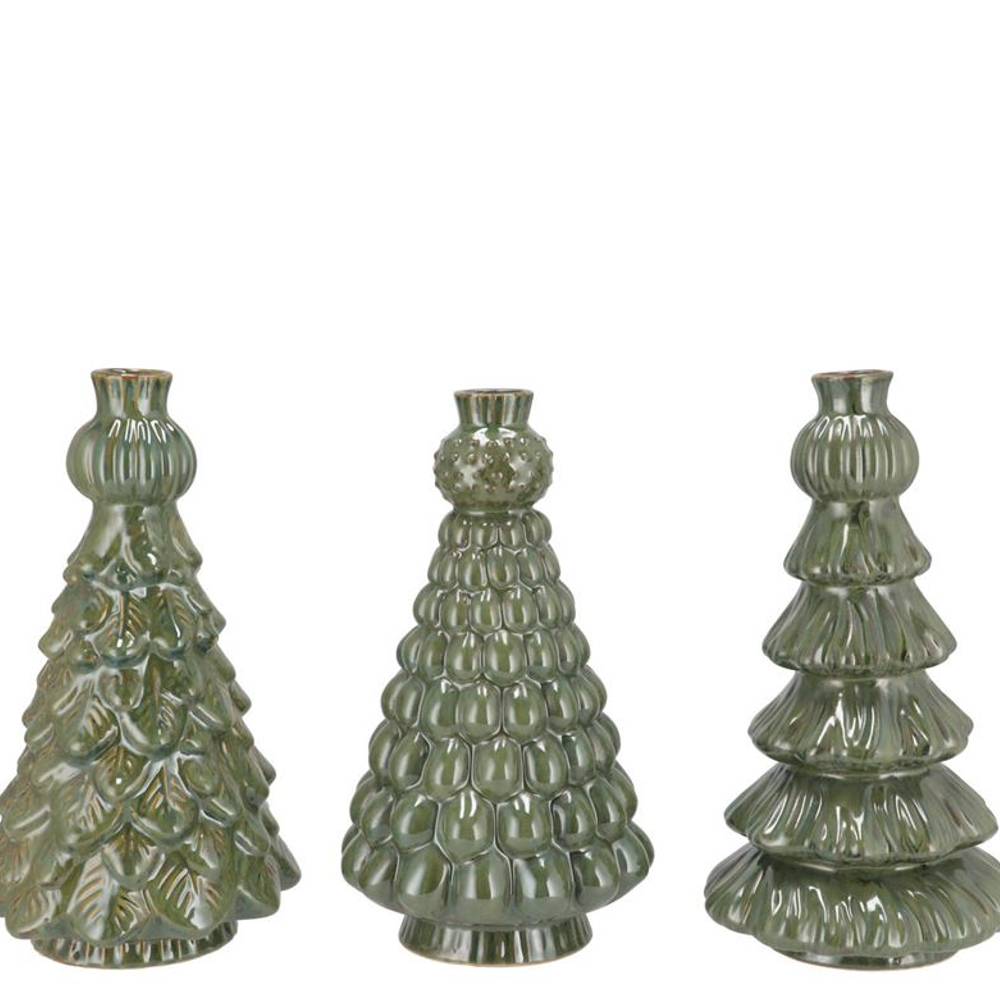 Keramik Vase Baum grün 13x13x21cm