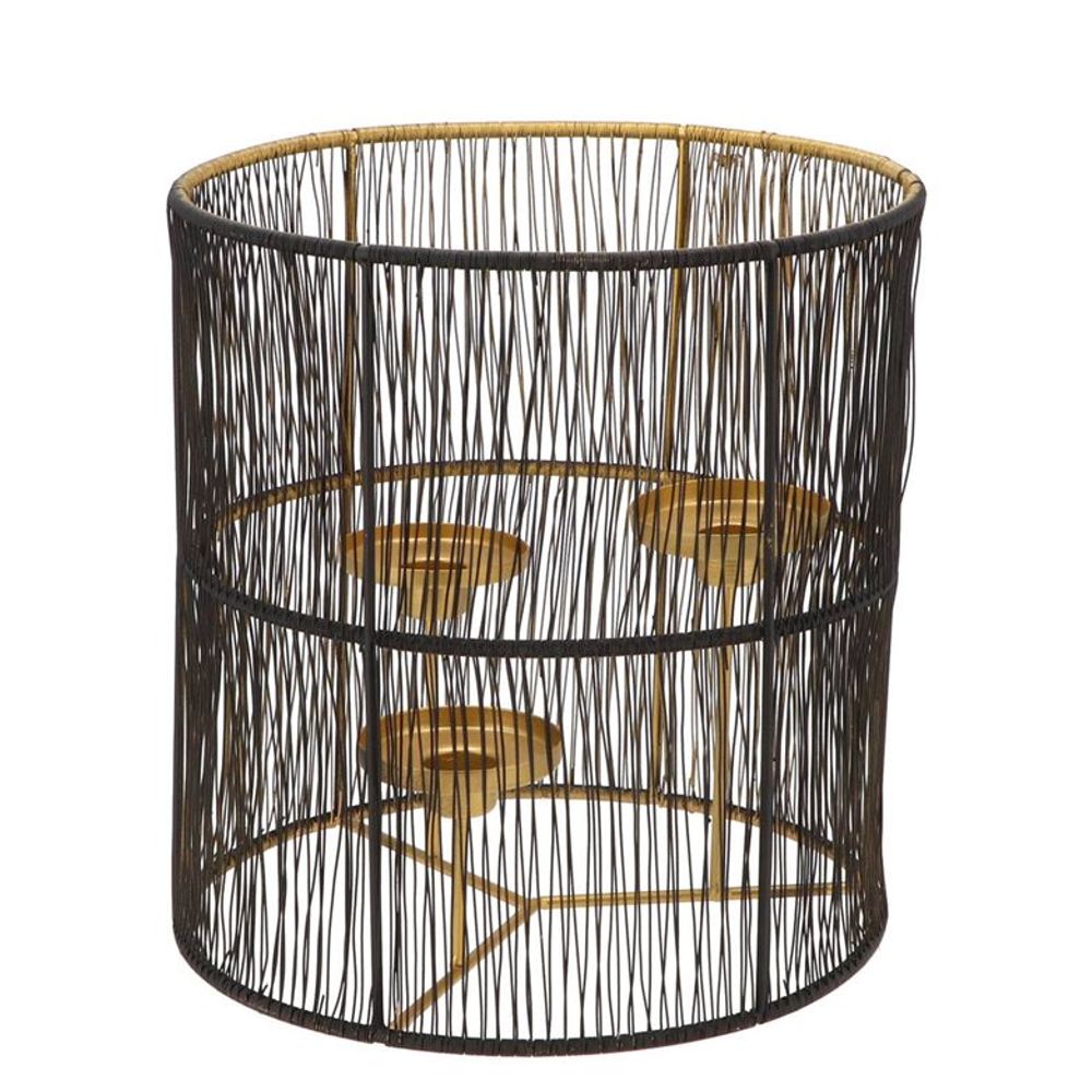 Teelichthalter Ariana 3 schwarz/gold 