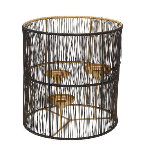 Teelichthalter Ariana 3 schwarz/gold 