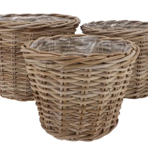 Korb Rattan braun 3/Set D23/26/29cm