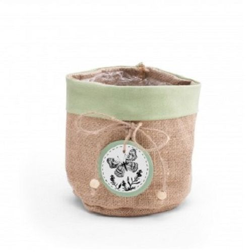 Übertopf Jute Butterfly grün D16cm H16cm