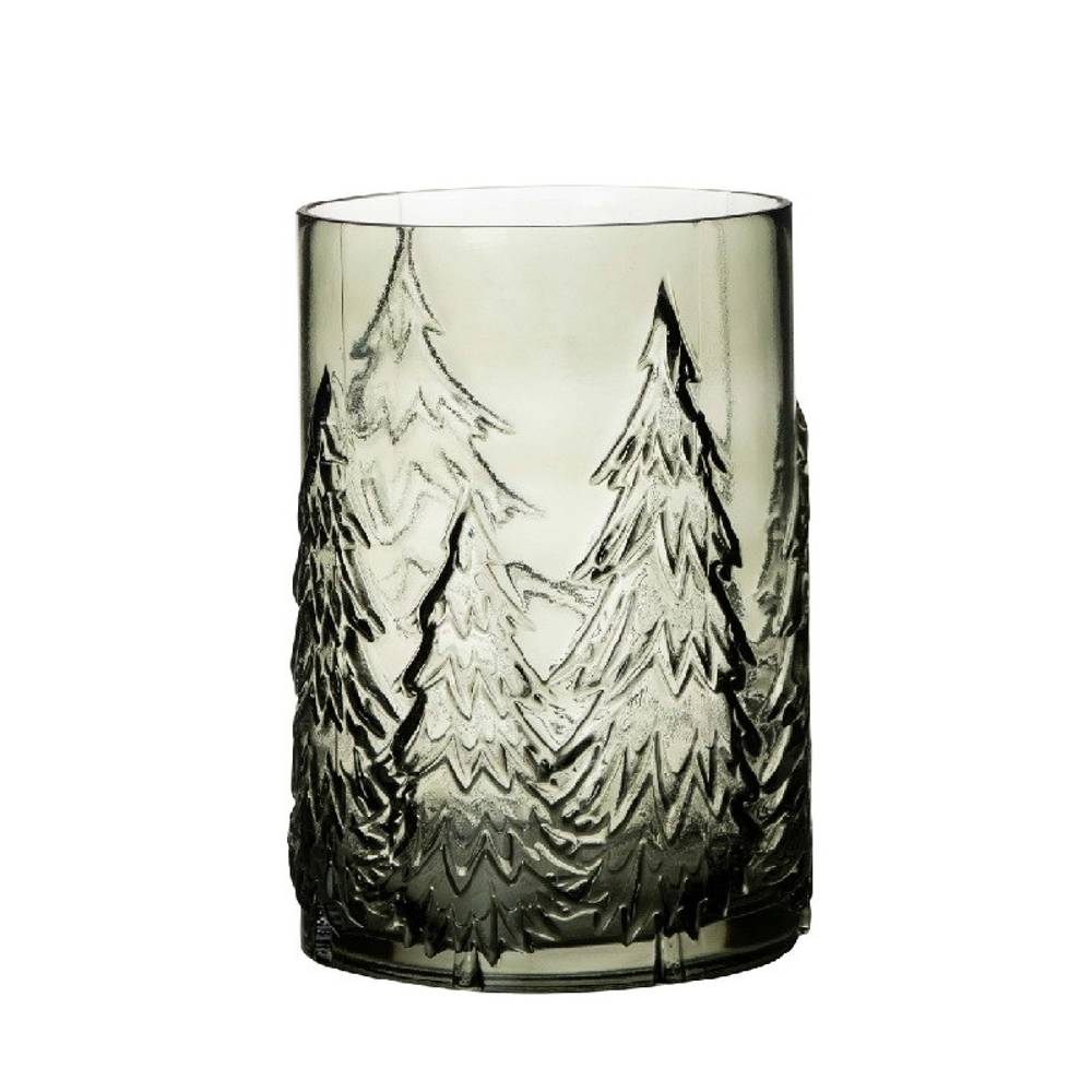 Glas Vase Baum grün D16cm H22cm 