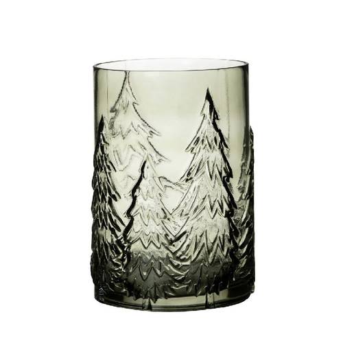 Glas Vase Baum grün D16cm H22cm 