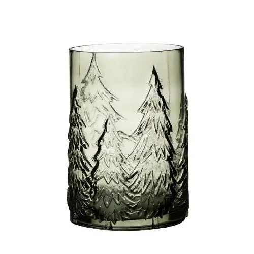 Glas Vase Baum grün D16cm H22cm 