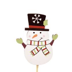 Schneemann auf Stab weiss L20cm 07cm 