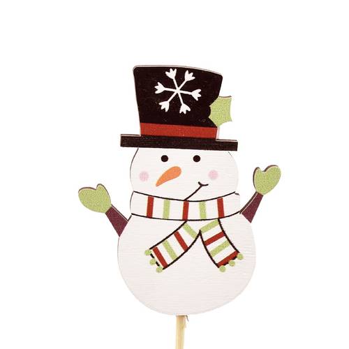 Schneemann auf Stab weiss L20cm 07cm 