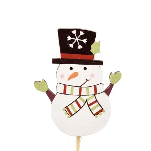 Schneemann auf Stab weiss L20cm 07cm 