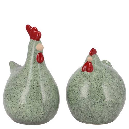 Keramik Huhn mix Jet grün 10x10x12cm