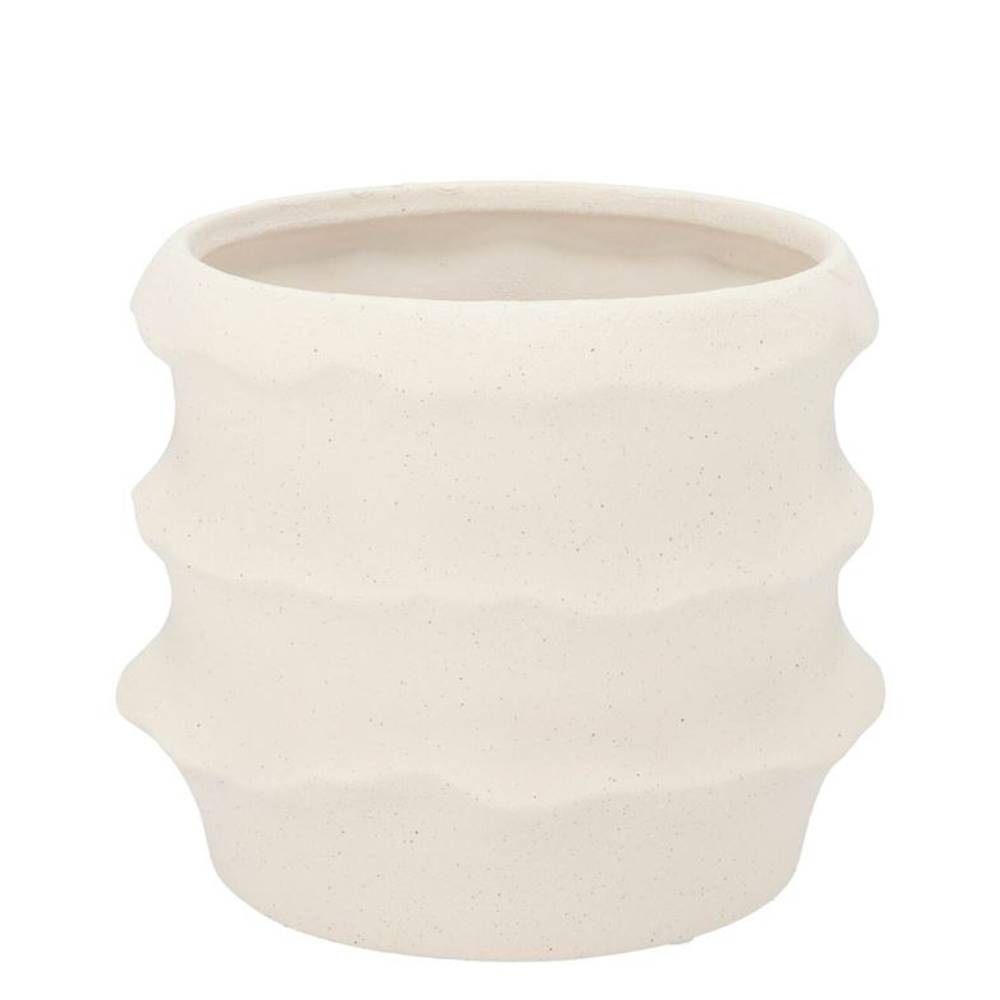 Keramik Übertopf Junia Structure weiss 15x15x12cm