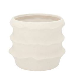 Keramik Übertopf Junia Structure weiss 15x15x12cm