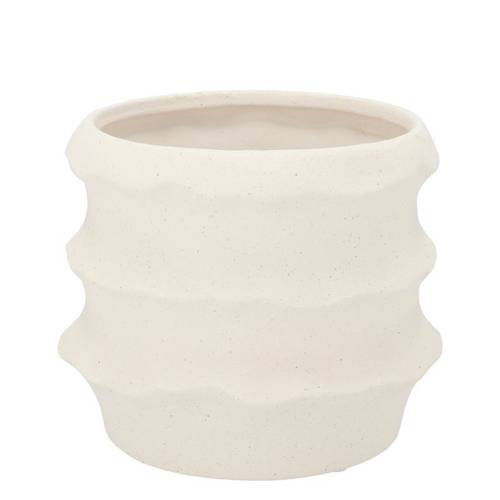 Keramik Übertopf Junia Structure weiss 15x15x12cm