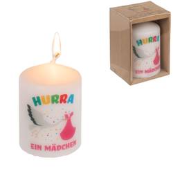 Kerze Hurra ein Mädchen D06cm H08cm