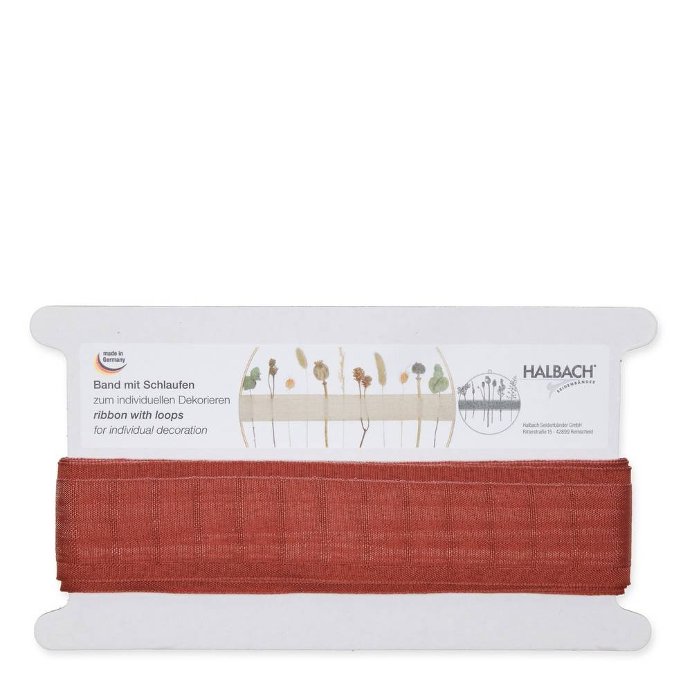 Band Woven mit Schlaufen rosa 43mm 6m