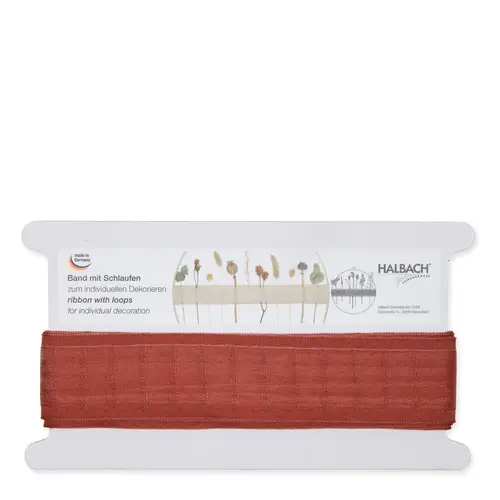 Band Woven mit Schlaufen rosa 43mm 6m