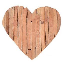 Holz Tablett Herz braun D21cm H06cm