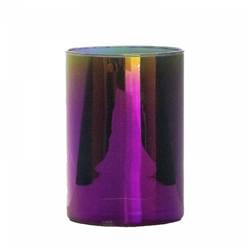 Glas Zylinder lila D14cm H21cm  