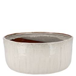 Keramik Schale Iron Stone weiss 26x26x12cm