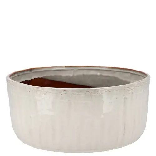 Keramik Schale Iron Stone weiss 26x26x12cm