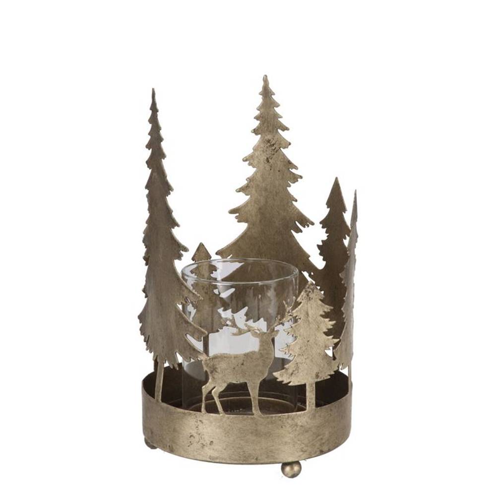 Metall Teelicht Kaya Xmas gold 13x22cm