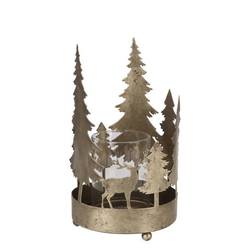 Metall Teelicht Kaya Xmas gold 13x22cm