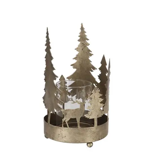 Metall Teelicht Kaya Xmas gold 13x22cm