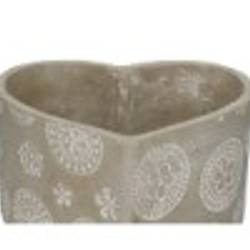 Beton Übertopf Herz grau 20x19x11cm